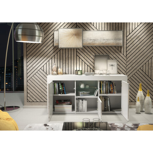 Creative Furniture Aurora Sideboard 145cm - White with Gloss Doors 2