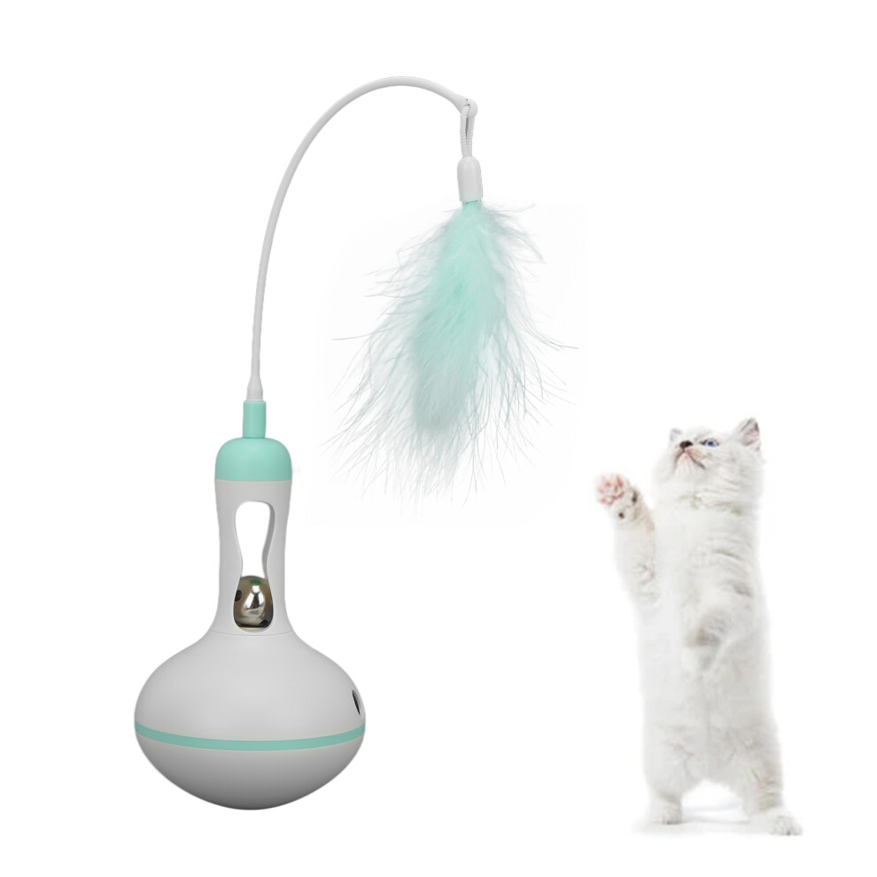 Interactive Green Cat Treat Dispenser Toy, Roly Poly & Feather-image-OPC-PMR8NP9-NEW
