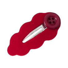 Vintage Flocking Cloud Designs Hair Clip Secure Hold For-Red