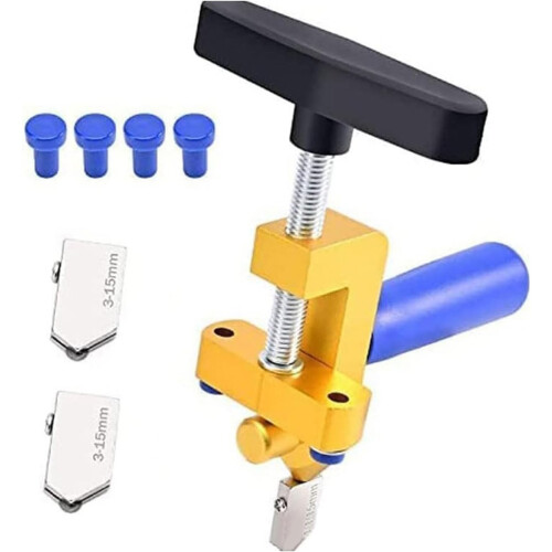 Tile Cutter 2-In-1 With Breaking Pliers Glass Cutting Tool Ergonomic Handle Precise Cutting 1