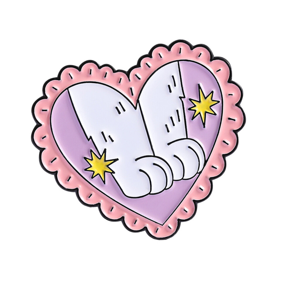Cats And Heart Alloy Brooch Secure Fastening Outfit-QHXZ4933
