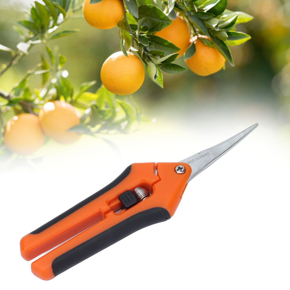 6.5In Spring-Loaded Garden Shears Orange, Anti-Fatigue Grip Safe Pruning Scissors 4051357999437
