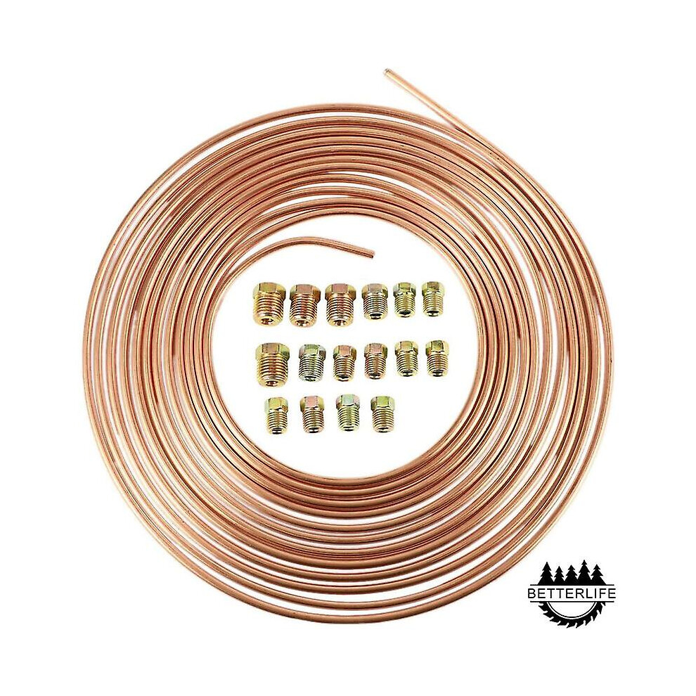 Kikidex (As Show, One Size) 25 Ft. Brake Hose Reel - Copper Nickel Brake Hose With 3/16" Outer Diameter, Anti-Rust Hose