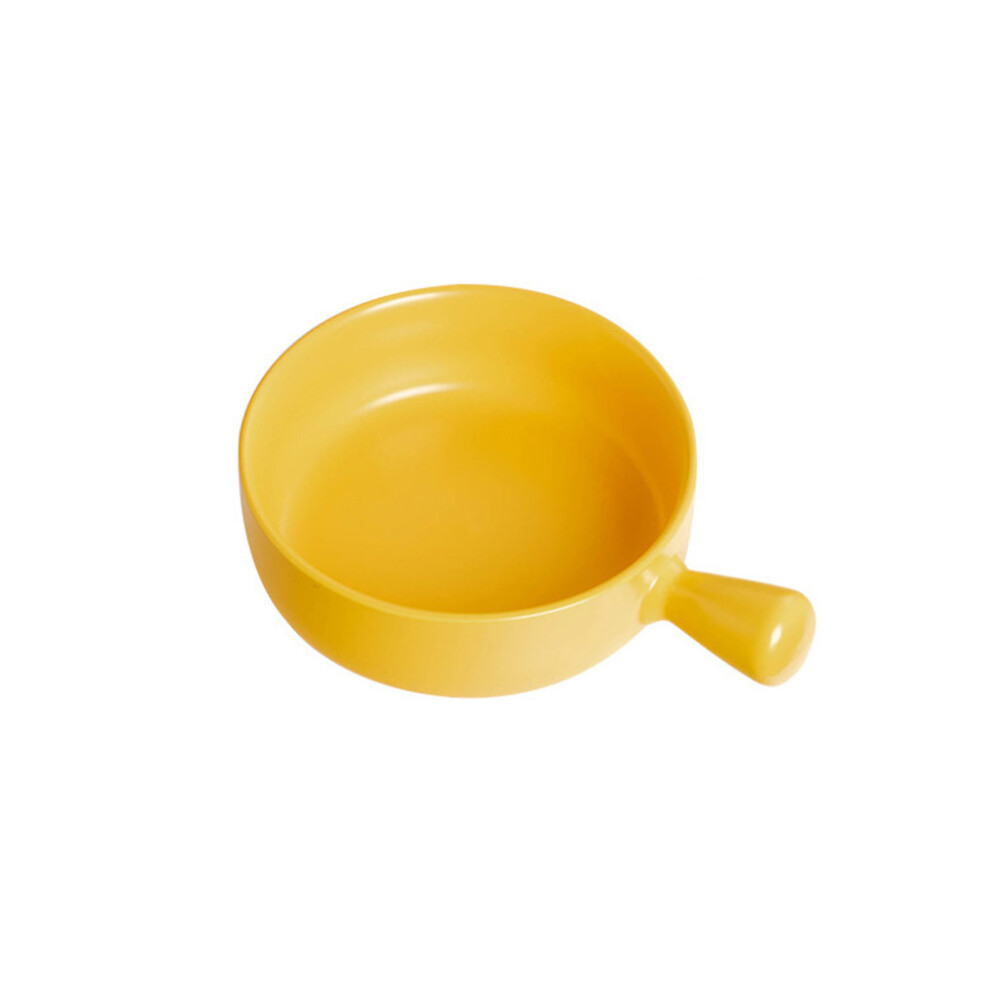 (Yellow) Ceramic Salad Bowl Handled Cute Lunch Dinner Soup Bowls Tableware-image-OPC-PMR8YYM-NEW