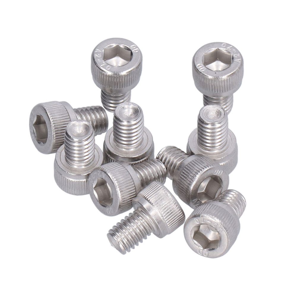 30Pcs M6 Stainless Steel Hex Bolts A2â70 Din 912, 8Mm Length 9471358000768