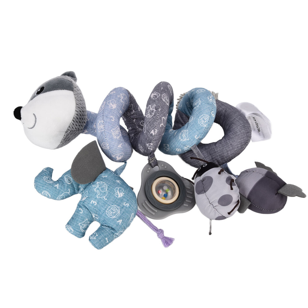 Versatile Fox Spiral Plush Toy For Strollers & Cribs Fun Gray