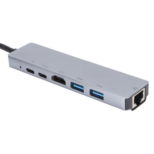 Hub USB-C 6-in-1, 87W PD, 4K HDMI, alluminio 2
