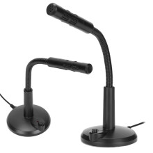 USB-Desktop-Omnidirektionales Mikrofon mit Mute-Taste, Schwarz