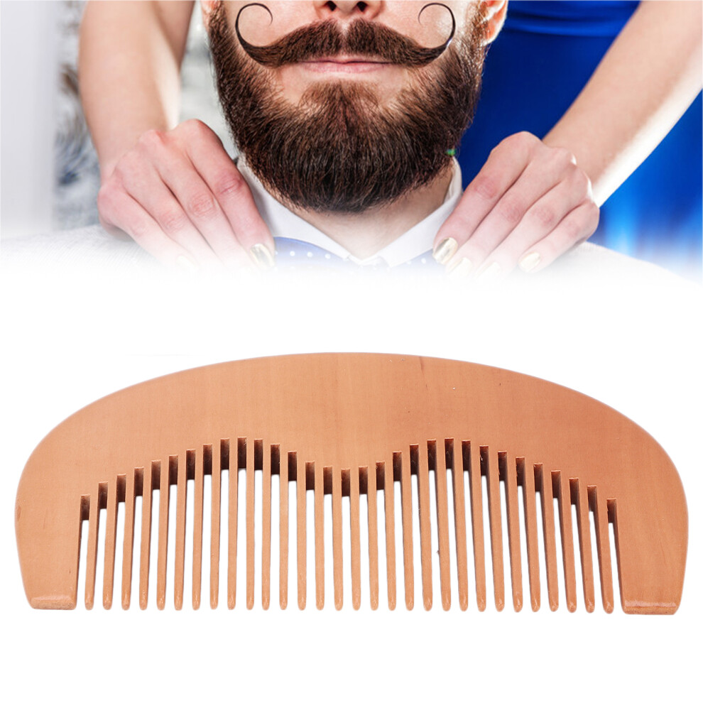 Peach Travel-Friendly Wooden Comb For Beards And Hair Detangling Wet And Dry Hair