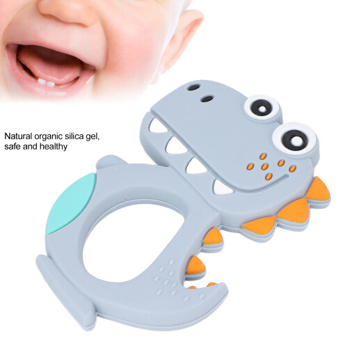 Easy-Clean Dinosaur Silicone Teether for Baby Teething Pain Relief 2