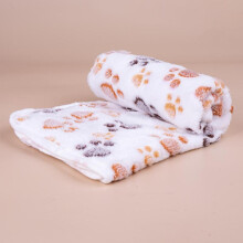 (Cloud White, M) Cartoon Paw Pattern Plush Blanket, Soft & Comfortable Pet Blanket, Cute Pet Blankets for Dog & Cat, Pet Warm Quilt, Dog Bed Blankets,