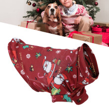 Hundeschneemann-Sweater Rot Santa Cartoon Warmer Hundepullover Kleine Größe für Weihnachten