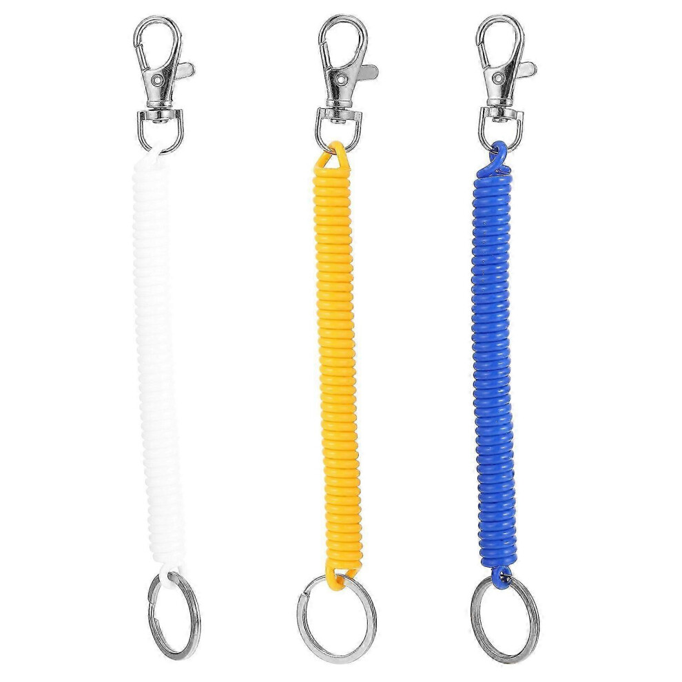 Retractable Keychain Set of 3, Spring Loaded Anti Loss Security Cord