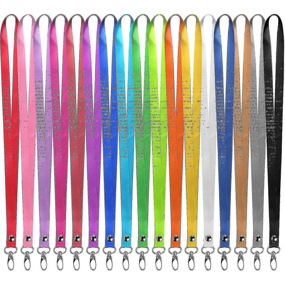 Assorted Color Lanyards Pack of 18, Badge Lanyard with Sturdy Clip