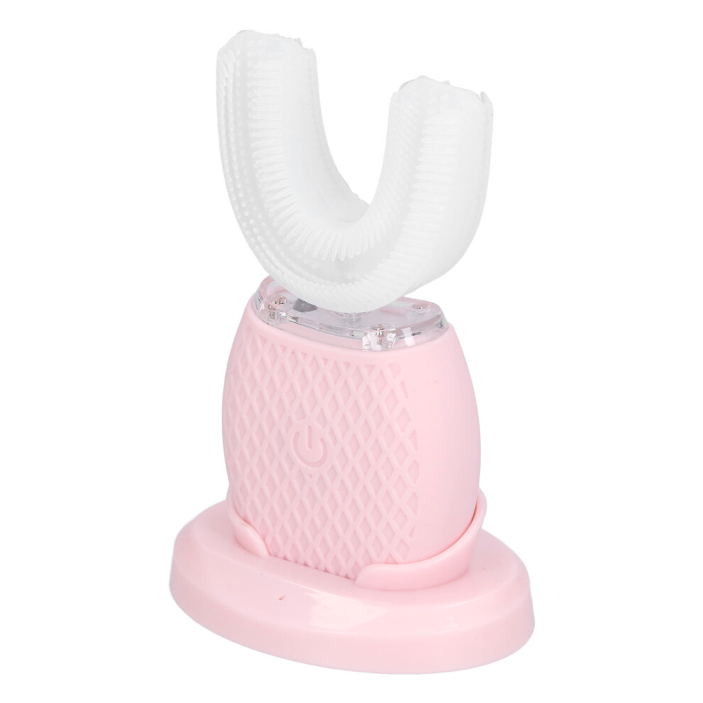 Pink 360 U-Shaped Ultrasonic Electric Toothbrush, 300Mah, Usb