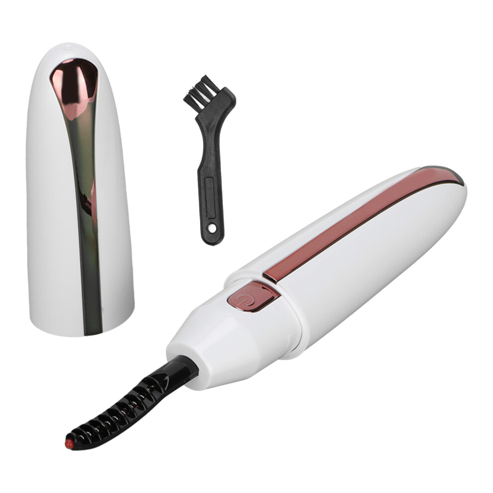White Usb Rechargeable Electric Eyelash Curler 450Mah For Natural & False Lashes