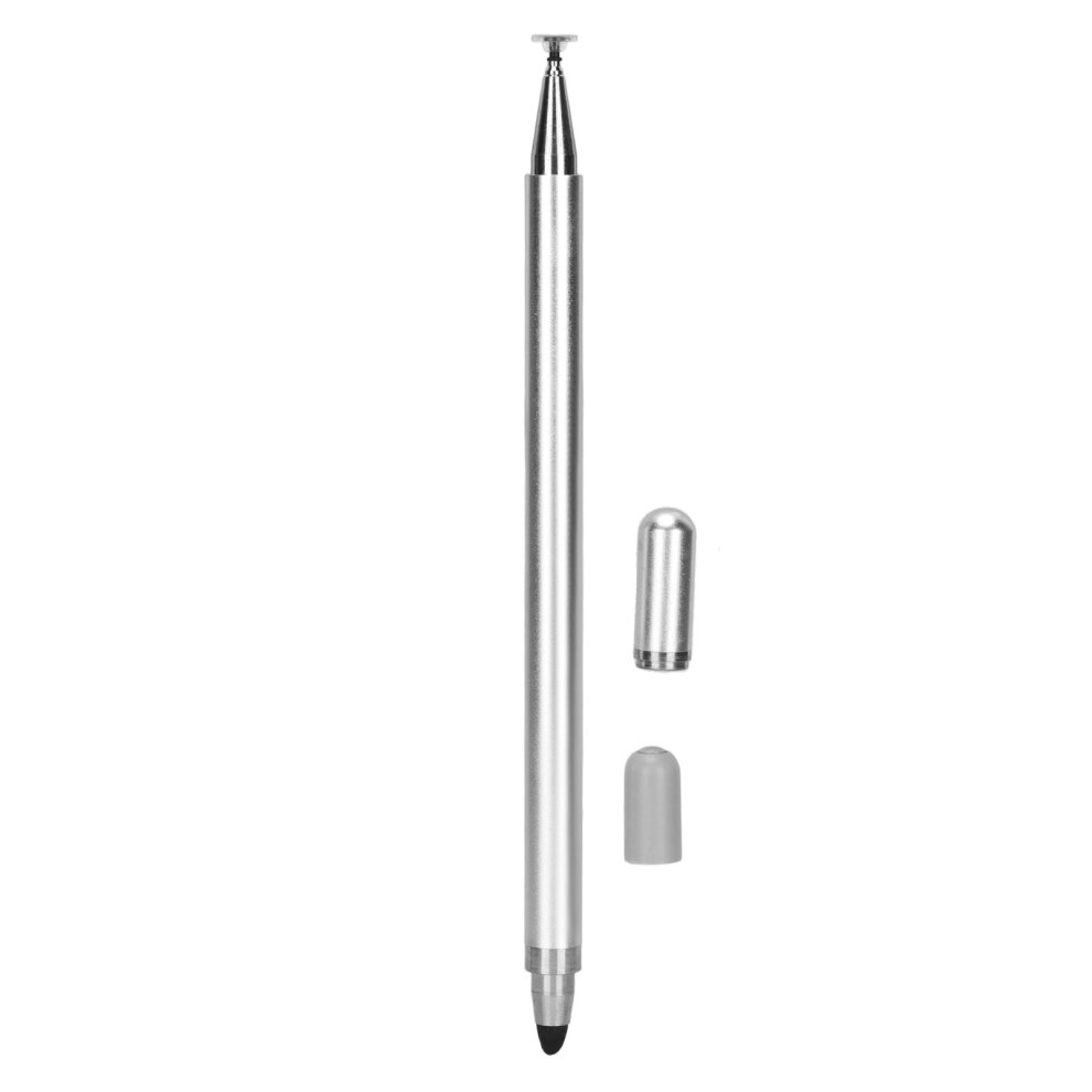 2 In 1 Capacitive Stylus Pen With Replacement Tips, Silver 4031358006778