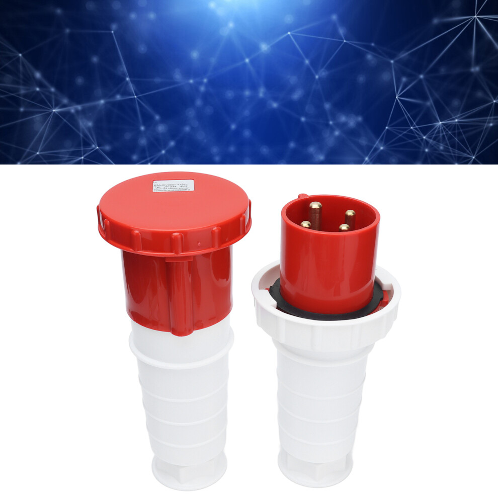 Waterproof 3 Phase 4 Pin Aviation Connector 63A 380V/415V Ip67 Rated 5001358006329