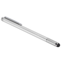 Penna stilo 2 funzioni compatta alluminio argento