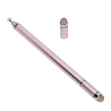 Lápiz táctil 2-en-1 de alta precisión de aluminio rosa