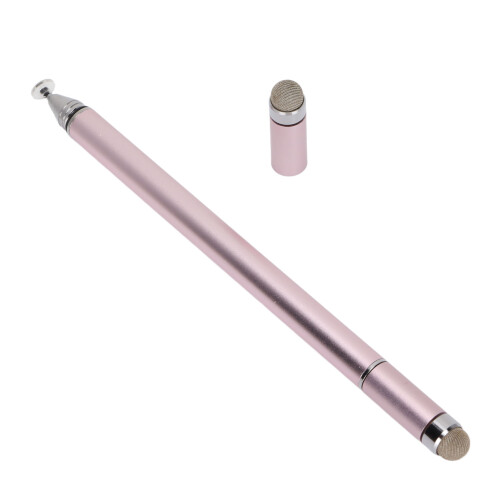 Lápiz táctil 2-en-1 de alta precisión de aluminio rosa