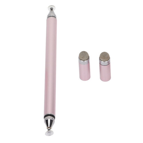 Lápiz táctil 2-en-1 de alta precisión de aluminio rosa 1