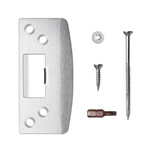 Door Strikes Plate Lock Tongue Buckle Plate Door Lock-Silver