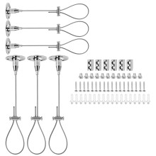 6PCS Steel Ceiling Mounted Brackets Adjustable Shower Rod