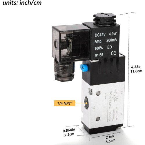 Precisions Pneumatic Control Valves 12V Operated 2 Position 3 2