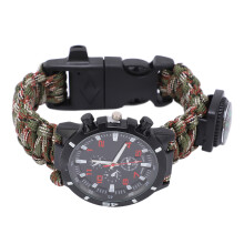 Tarnung Survival-Uhr Mehrzweck-Outdoor-Werkzeug Notfallausrüstung für Wanderungen