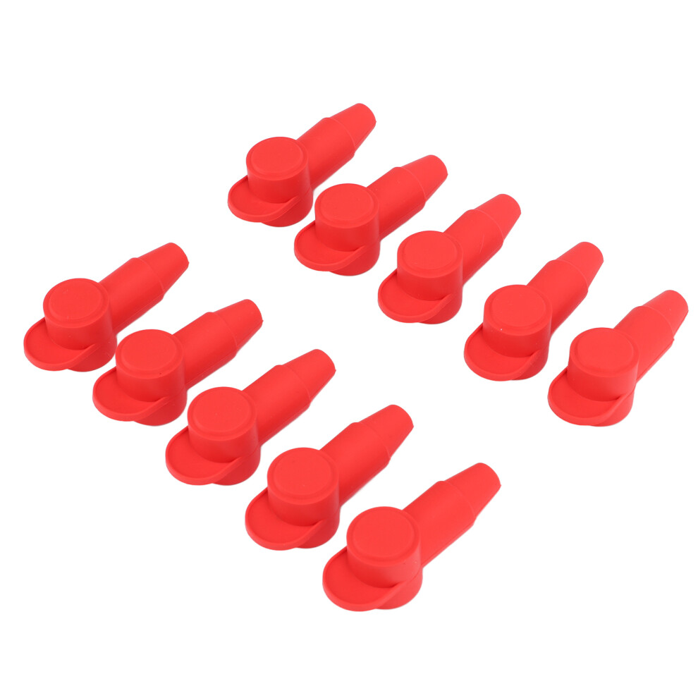 10Pcs Silicone Terminal Cover For 10Â2Awg Alternator Battery Studs Red 8431358008653