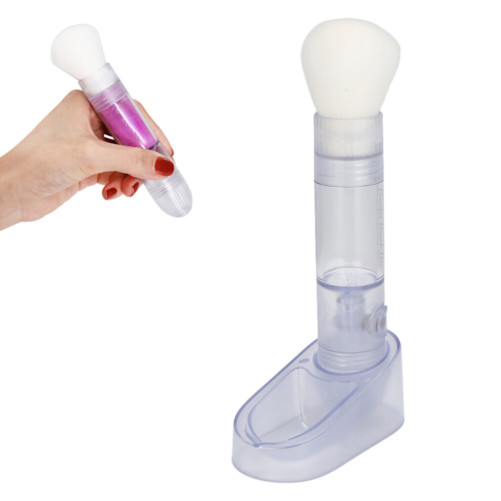 2-in-1 Nail Dust Brush with Handy Base, Plastic, 14.5cm
