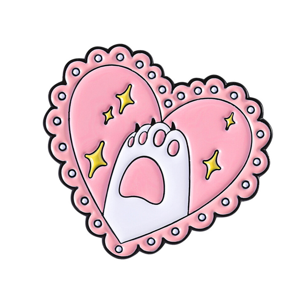 Cats And Heart Designs Metal Brooch Versatile Stylish-QHXZ4935