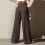 Damen-Jogginghose mit weitem Bein, hoher Taille,-Grau L 4