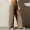 Damen-Jogginghose mit weitem Bein, hoher Taille,-Grau L 6