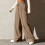Damen-Jogginghose mit weitem Bein, hoher Taille,-Grau L 5