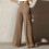 Damen-Jogginghose mit weitem Bein, hoher Taille,-Grau L 7