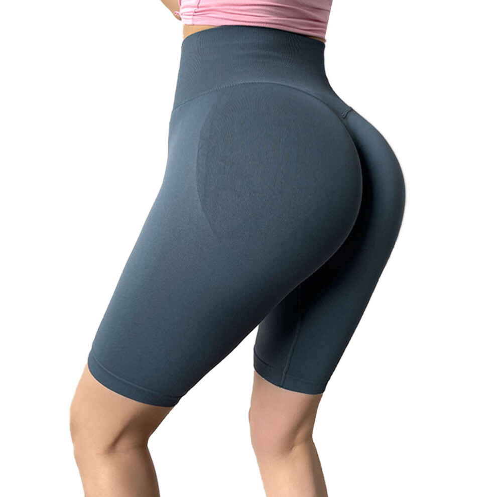 (Blue, S) Women Shorts High Waist Butt-lifting Sports Short Pants Clothing-image-OPC-PMR7PBQ-NEW