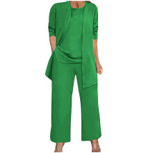 Women's three-piece outfit: long-sleeved-light green L
