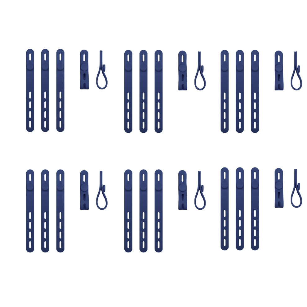 30Pcs Silicone Cable Ties Reusable Cord Straps-Navy Blue 7754000281664