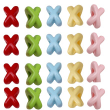 10Pcs Acrylic X Shaped Beads 2mm Hole Colorful Plastic-random