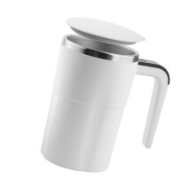 380ML Stirring Mug USB Rechargeable Stainless Steel-White
