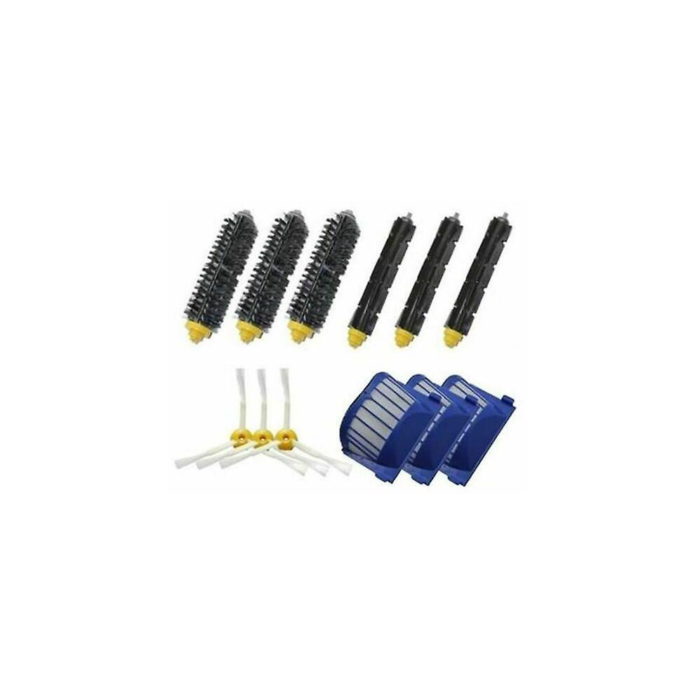 Kikidex (As Show, One Size) Kit Of 3 Pairs Of Brush Extractors + 3 Filter Guard + 3 Side Brush For Irobot Roomba Series 600 (595 620 630 650 660)