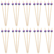 100 Pezzi Stuzzicadenti Cocktail in Bamboo con Cappuccio a Perla