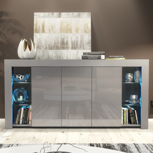 Creative Furniture Eden Sideboard 164cm - Dark Grey with Gloss Doors