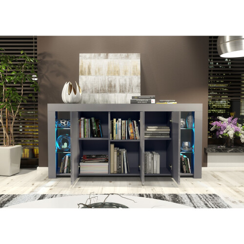 Creative Furniture Eden Sideboard 164cm - Dark Grey with Gloss Doors 1