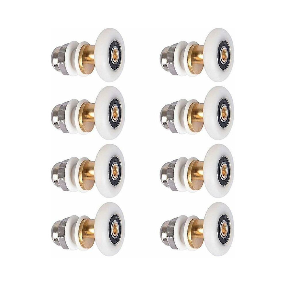 Kikidex (As Show, One Size) Shower Door - Roller Caster Wheel For Shower Door Sliding Casters Door Roller Replacement Wheel 8 Pieces 25Mm