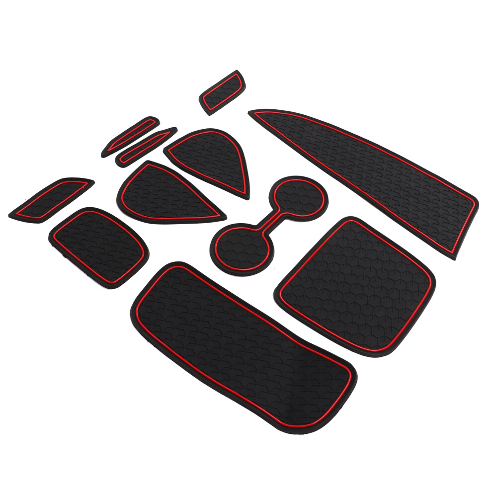 Yaris 2020Â2021 Replacement 11Pcs Anti Slip Console Mats Black/Red 6901358013848