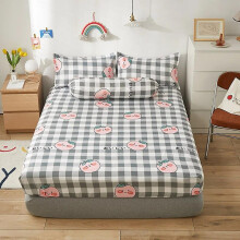 (As show, One size) Fitted Sheet With Elastic Band Plaid Polygon Pattern Gothic Bedding Sheets Luxury Bedspreads For Double Bed 150x200cm