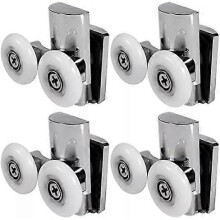 (As show, One size) Shower Door Rollers, 23mm Top or Bottom Wheels, Sliding Shower Door for Bathroom Cabin Glass Door (23mm/2top+2bottom)